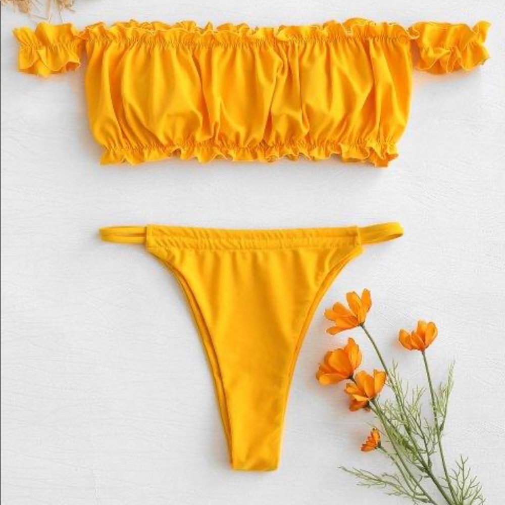 NWT Zaful Marigold Yellow Sz8 Bikini